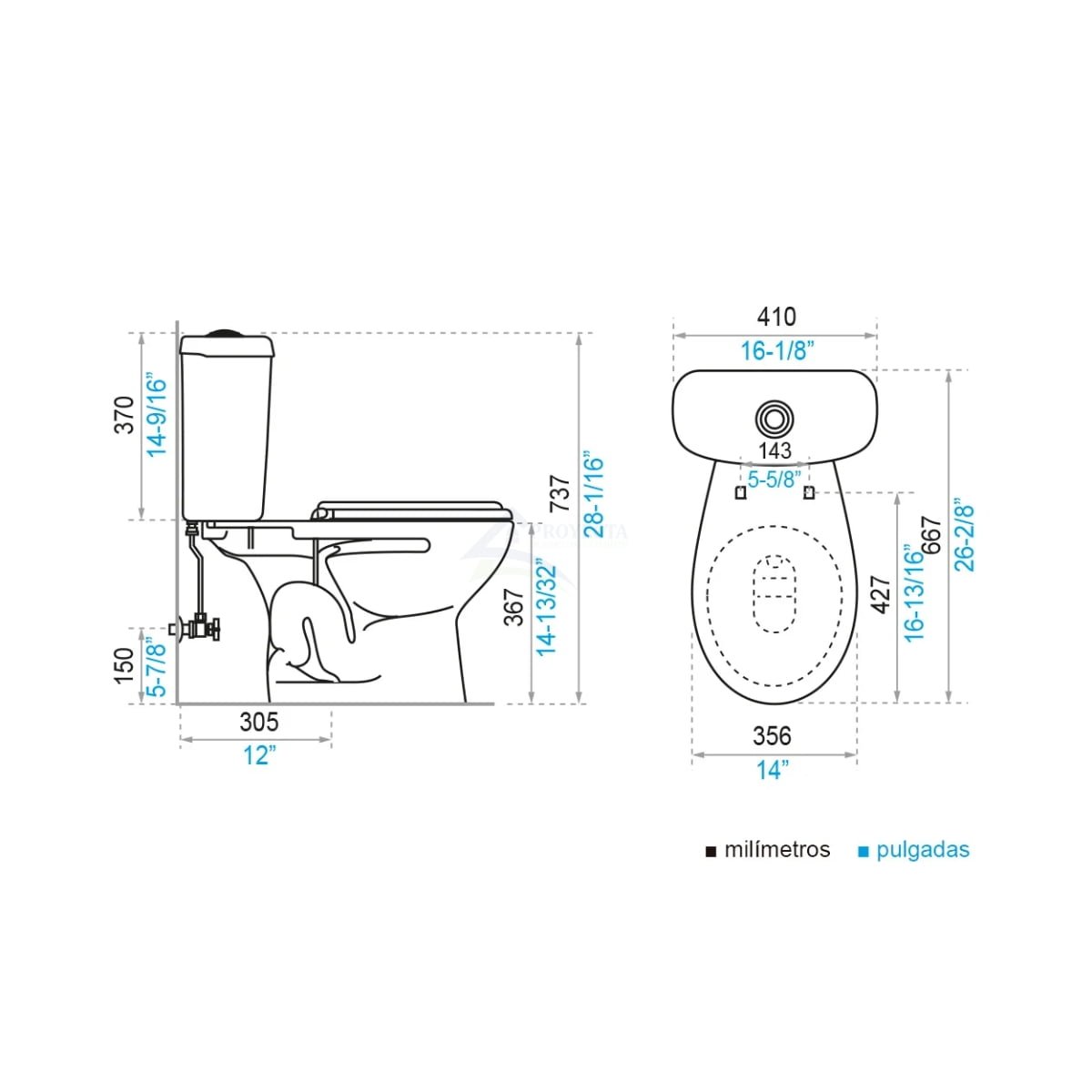 Inodoro Roma doble descarga de FV GPProyecta