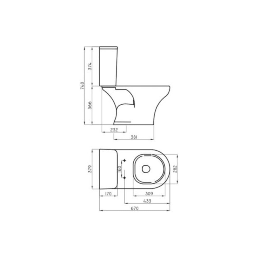 Inodoro Largo Veneto Ferrum VNT-IN-004-BL