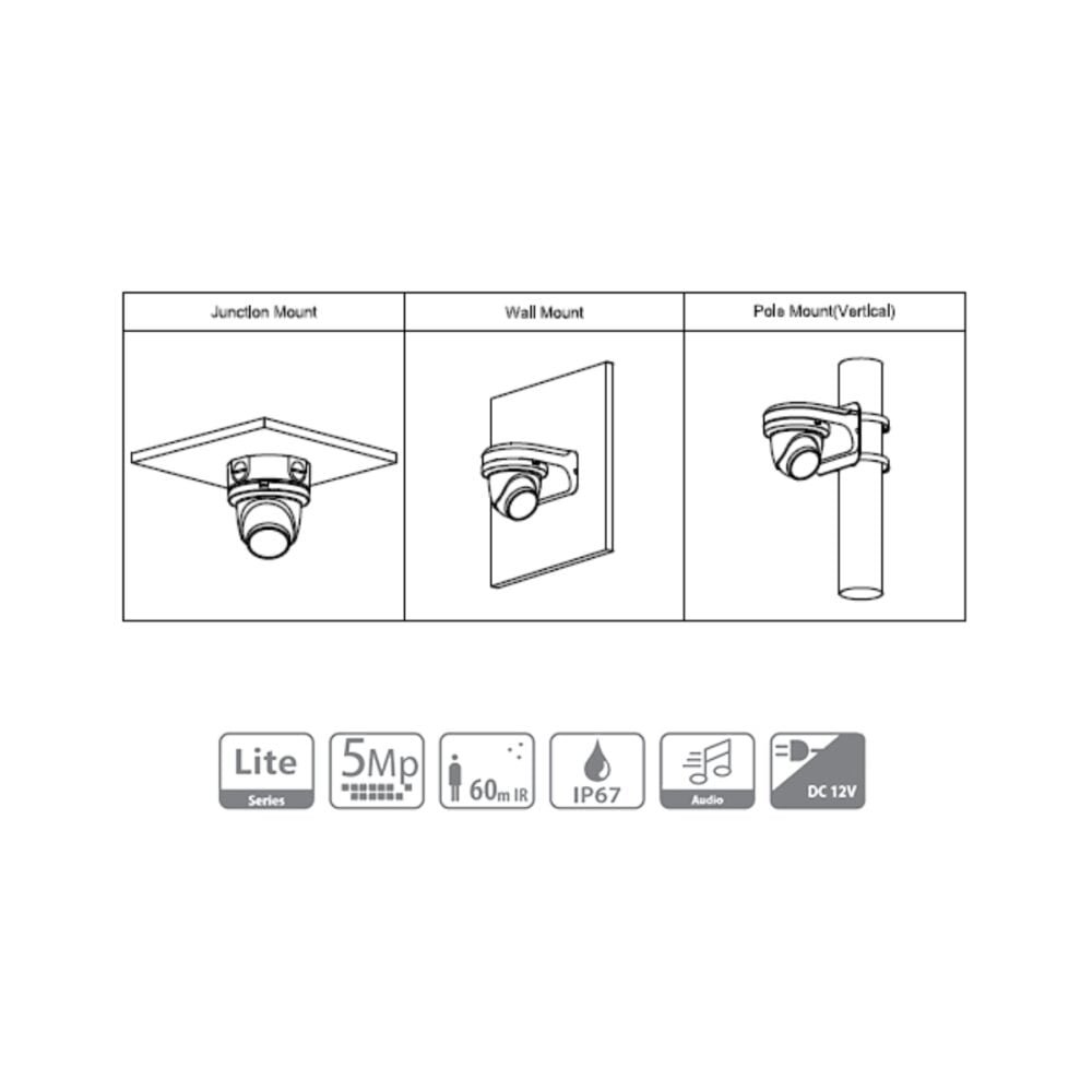 Cámara Dahua de 5MP con audio DH-HDW1500TMQN-A