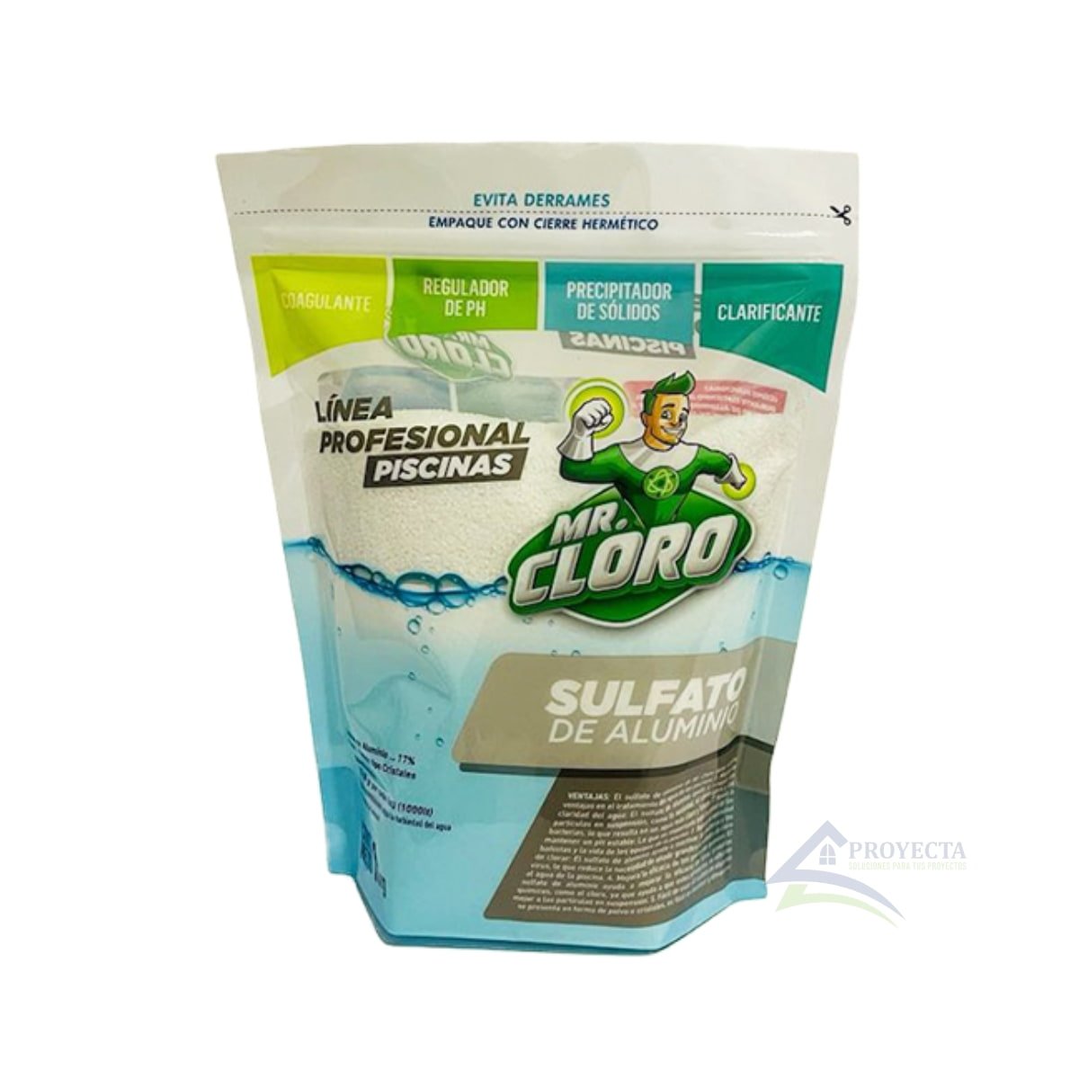 Sulfato de Aluminio de 1kg. Mr. Cloro 1 Sulfato de Aluminio de 1kg