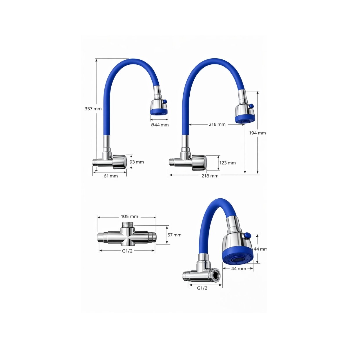 Grifería Flexible Agua Fría, FV Linea 61 FV25 2 Grifería Flexible Agua Fría, FV Linea 61 FV25 - Imagen 2
